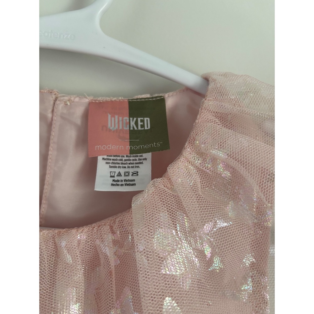 Modern Moments Wicked Glinda Pink Tulle Butterfly Dress Toddler 4T Universal - Picture 4 of 6